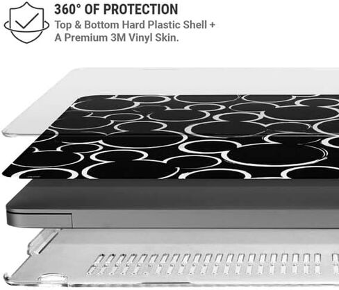 حافظة سكينيت + غلاف متوافق مع ماك بوك برو 14 بوصة (2021) - تصميم صورة ظلية ميكي ماوس من ديزني مرخص رسميًا in Kuwait