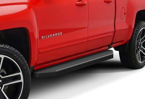 APS 6-inch (Black Stainless Steel Flat Style) Running Boards Compatible with Chevy Silverado GMC Sierra 1500 2007-2018 Crew Cab & 2500 3500 HD 2019 Crew Cab (Exclude 07 Classic) in Saudi Arabia