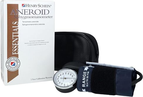Essentials Economy Aneroid Sphygmomanometer-Large Adult, Size 12, Navy, Latex, Reusable- Comes with Leatherette Carry Case in Kuwait