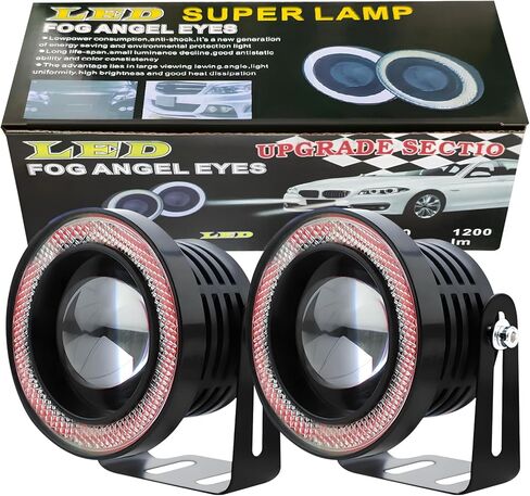 64mm White Round 12V Headlight Driving Bulbs R500 COB LED Fog Angel Eyes Lights 30W High Power Bright Halo Ring Light Universal Daytime Running Light Projector Light for Car SUV or Truck 2 Pack in Saudi Arabia