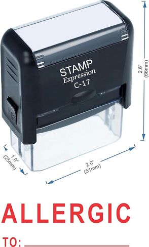 StampExpression - Allergic to with line Office Self Inking Rubber Stamp - Red Ink (A-5867) in Saudi Arabia