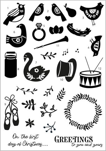 Sizzix A5 Clear Stamps Set 12 Days of Christmas by Catherine Pooler in Saudi Arabia