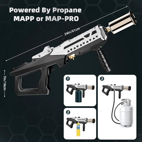 Propane Torch - Powerful Grill & Cooking Torch Gun - Adjustable Flamethrower - Culinary Blow Torch for Sous Vide, BBQ, Campfire, Charcoal Wood (Tank Not Included) in Saudi Arabia