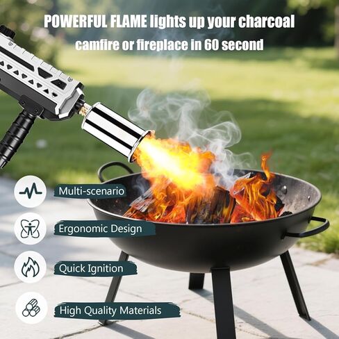 Propane Torch - Powerful Grill & Cooking Torch Gun - Adjustable Flamethrower - Culinary Blow Torch for Sous Vide, BBQ, Campfire, Charcoal Wood (Tank Not Included) in Saudi Arabia