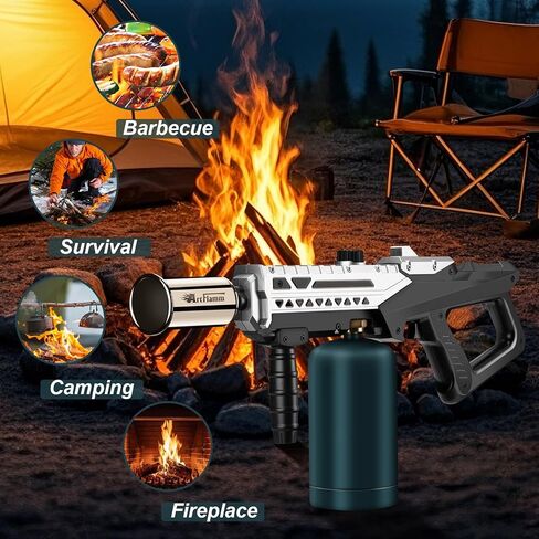 Propane Torch - Powerful Grill & Cooking Torch Gun - Adjustable Flamethrower - Culinary Blow Torch for Sous Vide, BBQ, Campfire, Charcoal Wood (Tank Not Included) in Saudi Arabia