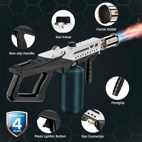 Propane Torch - Powerful Grill & Cooking Torch Gun - Adjustable Flamethrower - Culinary Blow Torch for Sous Vide, BBQ, Campfire, Charcoal Wood (Tank Not Included) in Saudi Arabia