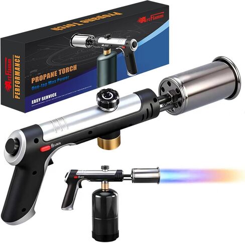Propane Torch - Powerful Grill & Cooking Torch Gun - Adjustable Flamethrower - Culinary Blow Torch for Sous Vide, BBQ, Campfire, Charcoal Wood (Tank Not Included) in Kuwait