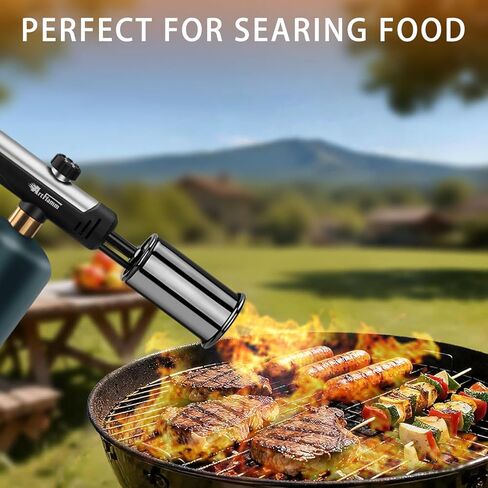 Propane Torch - Powerful Grill & Cooking Torch Gun - Adjustable Flamethrower - Culinary Blow Torch for Sous Vide, BBQ, Campfire, Charcoal Wood (Tank Not Included) in Kuwait