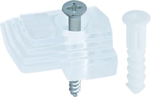 25Pcs Clear Mirror Hanging Kit Crystal Plastic Mounting Clips, Clear Mounting Bracket Glass Retainer Clips Kits with Screws for Wall Mounting Frameless Mirror(Basic Style) in Saudi Arabia