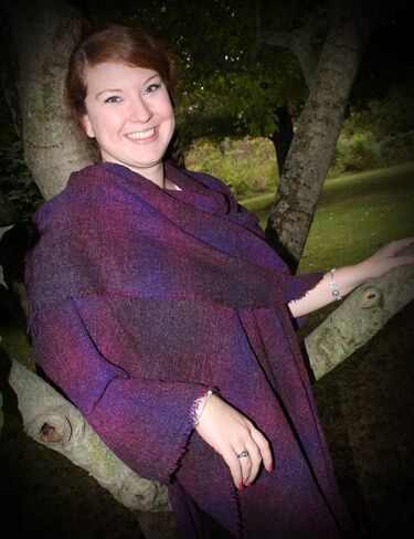Wool Ruana Shawl Kerry Woollen Mills Red Check Irish Made in Saudi Arabia