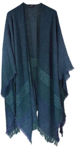 Wool Ruana Shawl Kerry Woollen Mills Red Check Irish Made in Saudi Arabia