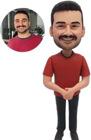 CustomizeFactory Custom Bobbleheads Personalized Bobble Head Figures Full Body Customization Handmade Sculpture for Father Mother Christmas Valentine Birthday Party Wedding (1-Person) in Saudi Arabia