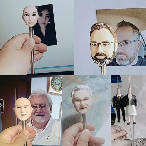 CustomizeFactory Custom Bobbleheads Personalized Bobble Head Figures Full Body Customization Handmade Sculpture for Father Mother Christmas Valentine Birthday Party Wedding (1-Person) in Saudi Arabia