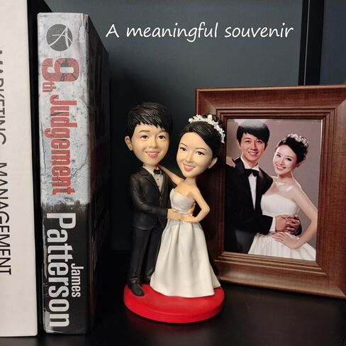 CustomizeFactory Custom Bobbleheads Personalized Bobble Head Figures Full Body Customization Handmade Sculpture for Father Mother Christmas Valentine Birthday Party Wedding (1-Person) in Saudi Arabia