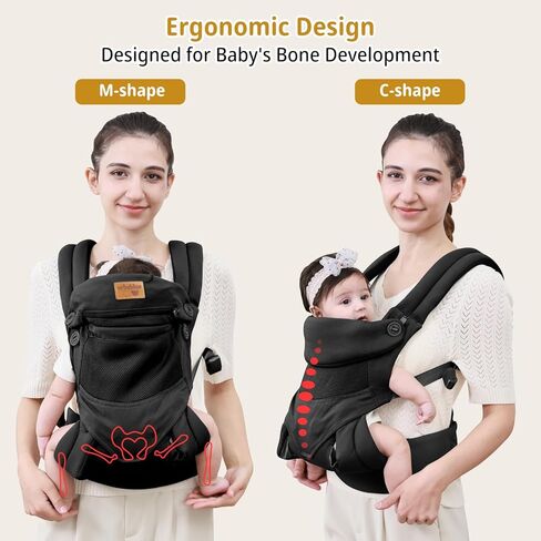 Baby Sling Carrier Newborn, Adjustable Easy Wearing Baby Nursing Warp Sling, New Mom Dad Soft Cotton Baby Front Holder Carrier for Infant Toddler Life Travel Essential Gifts (Yellow Flower) in Kuwait