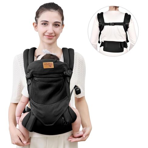 Baby Sling Carrier Newborn, Adjustable Easy Wearing Baby Nursing Warp Sling, New Mom Dad Soft Cotton Baby Front Holder Carrier for Infant Toddler Life Travel Essential Gifts (Yellow Flower) in Kuwait