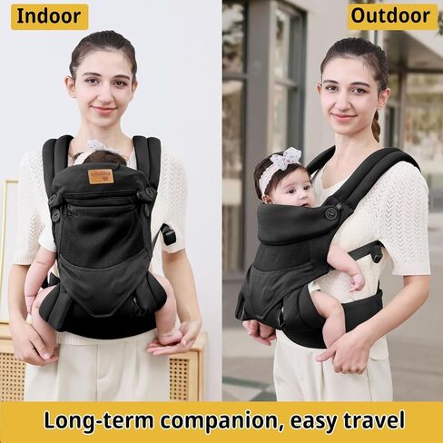 Baby Sling Carrier Newborn, Adjustable Easy Wearing Baby Nursing Warp Sling, New Mom Dad Soft Cotton Baby Front Holder Carrier for Infant Toddler Life Travel Essential Gifts (Yellow Flower) in Kuwait