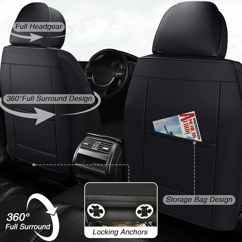 Car Seat Covers for Subaru Ascent 2019-2026, Premium Nappa Leather Waterproof & Anti-Slip, Full Coverage Customized fit Subaru Ascent Seat Covers Front Set (2 Seats Luxury,Black) in Kuwait