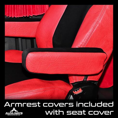 Seat Covers for Trucks fits Peterbilt 378, 379, 386, 387, 388, 390 Red - Truck Seat Covers Protection - Heavy Duty Trucks Accessories Quilted Eco-Leather – Easy Install in Saudi Arabia
