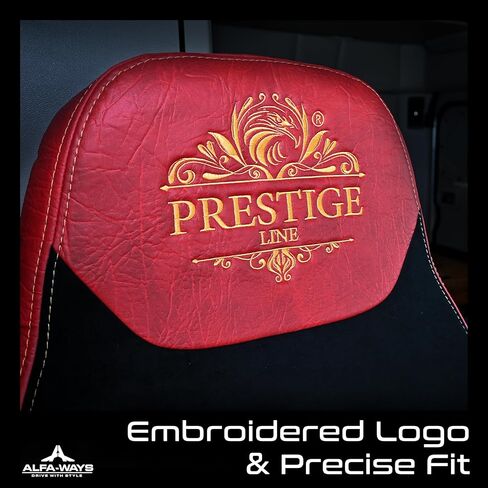 Seat Covers for Trucks fits Peterbilt 378, 379, 386, 387, 388, 390 Red - Truck Seat Covers Protection - Heavy Duty Trucks Accessories Quilted Eco-Leather – Easy Install in Saudi Arabia