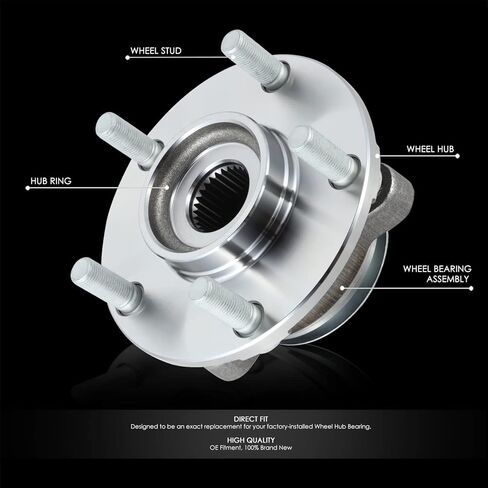 Auto Dynasty Factory Style Front Wheel Bearing Hub Assembly Compatible with Chevy City Express Nissan Leaf NV200 Rogue Sentra X-Trail 2008-2021, Driver or Passenger Side, Bare Steel in Saudi Arabia