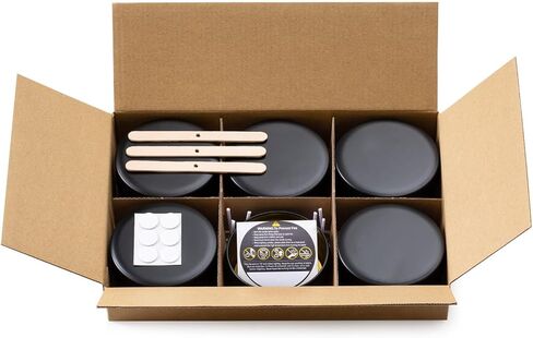 ترقية 6 قطع من علب الشموع ذات العيار الكبير باللون الأسود غير اللامع، أوعية شموع فارغة، تتضمن فتائل مقطوعة مسبقًا، وملصقات فتائل، وملصقات تحذيرية قابلة للكتابة لصنع الشموع بنفسك in Kuwait