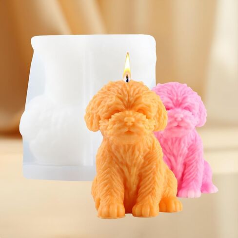3D Teddy Dog Molds Dog Candle Mold Animal Dogs Resin Casting Mold for Candle Making Resin Aromatherapy Gypsum Wax Soap Clay Craft in Saudi Arabia
