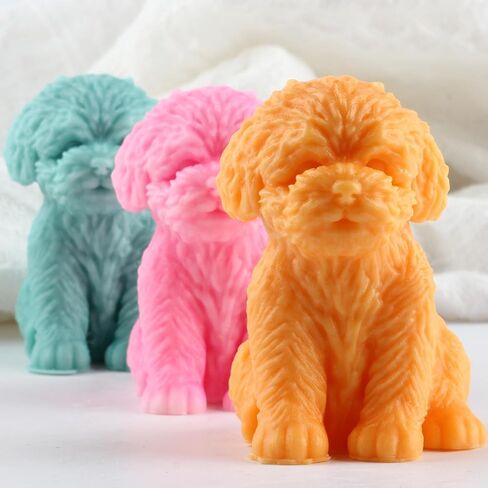 3D Teddy Dog Molds Dog Candle Mold Animal Dogs Resin Casting Mold for Candle Making Resin Aromatherapy Gypsum Wax Soap Clay Craft in Saudi Arabia