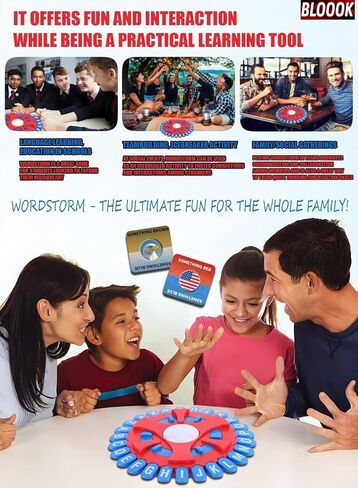 WORDSTORM - لعبة كلمات سريعة الوتيرة مكونة من 26 حرفًا مع مؤقت للعد التنازلي وأضواء حمراء وامضة، تسابق ضد المؤقت لتكون آخر لاعب، ومفاتيح أبجدية كاملة - لعبة تعليمية رائعة لجميع الأعمار in Kuwait