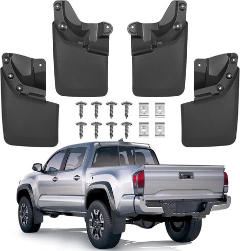 واقيات الطين من الرذاذ لسيارة Toyota Tacoma 2016-2023، واقيات الطين الأمامية والخلفية، PP+TPE متينة، سهلة التركيب مع الأجهزة (مجموعة من 4) in Saudi Arabia