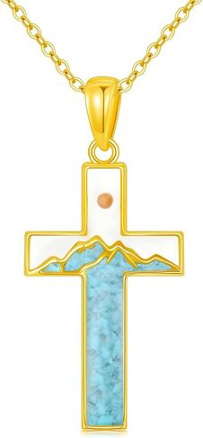Solid 14K Gold Star of David Necklace for Women, 14kt Real Gold Opal Star of David Cross Pendant Necklace Religious Jewelry Gifts for Mom Wife Christmas Birthday Mother's Day in Saudi Arabia