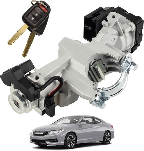 Starter Ignition Lock Cylinder Switch with 2 Remote Keys (Without Chip) Compatible with 2013-2017 Honda Accord 2.0L 2.4L 3.5L Replaces 39730-T2A-A0 in Saudi Arabia