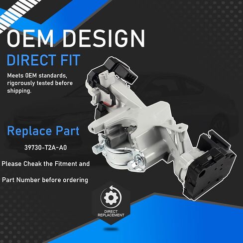 Starter Ignition Lock Cylinder Switch with 2 Remote Keys (Without Chip) Compatible with 2013-2017 Honda Accord 2.0L 2.4L 3.5L Replaces 39730-T2A-A0 in Saudi Arabia