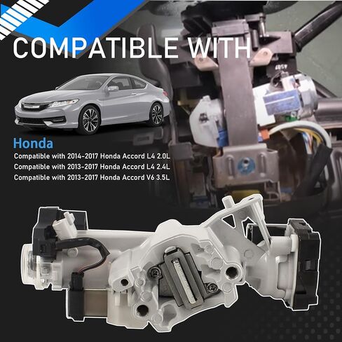 Starter Ignition Lock Cylinder Switch with 2 Remote Keys (Without Chip) Compatible with 2013-2017 Honda Accord 2.0L 2.4L 3.5L Replaces 39730-T2A-A0 in Saudi Arabia