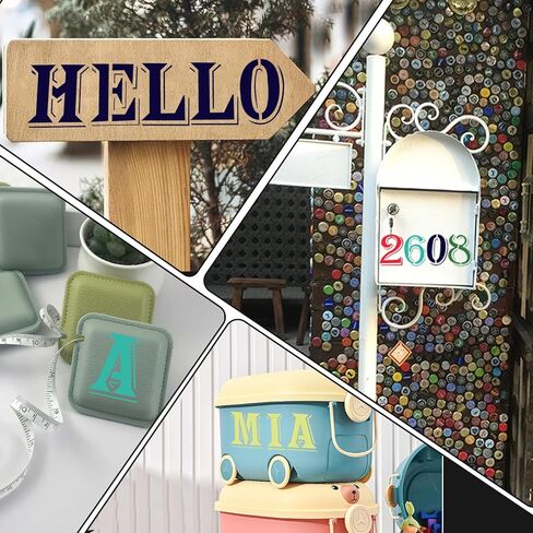 4 inch Alphabet Letter and Number Stencils for Painting, 49 Piece DIY Template Kit Reusable for Wood, Chalkboard, Fabric, Door, Wall Art in Saudi Arabia