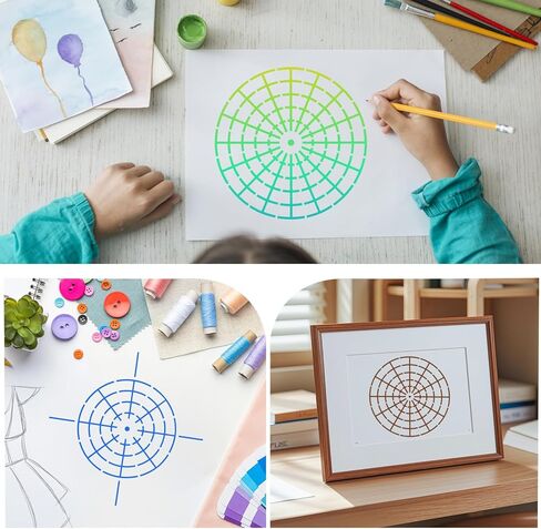 Mandala Dot Painting Stencils – 15pcs Reusable Templates (8/12/16 Segment, 3–8 Inches) for Rock Wood Canvas DIY Art & Crafts in Saudi Arabia