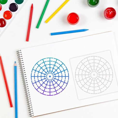 Mandala Dot Painting Stencils – 15pcs Reusable Templates (8/12/16 Segment, 3–8 Inches) for Rock Wood Canvas DIY Art & Crafts in Saudi Arabia