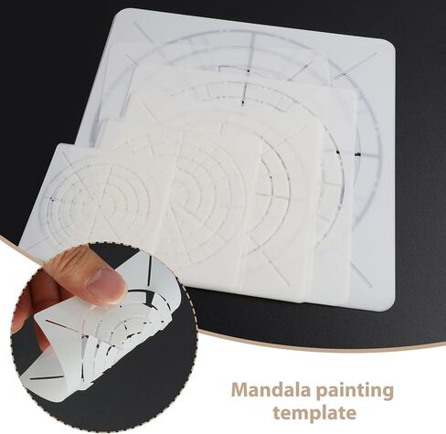Mandala Dot Painting Stencils – 15pcs Reusable Templates (8/12/16 Segment, 3–8 Inches) for Rock Wood Canvas DIY Art & Crafts in Saudi Arabia