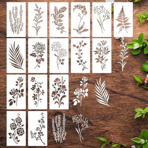 24 Pcs Christmas Stencils, 10 inch and 5 inch Planner Reusable Stencils for Painting on Wood, Wall & Floor Decor, Scrapbooking, Drawing, Crafts, DIY Rock Painting and face in Saudi Arabia