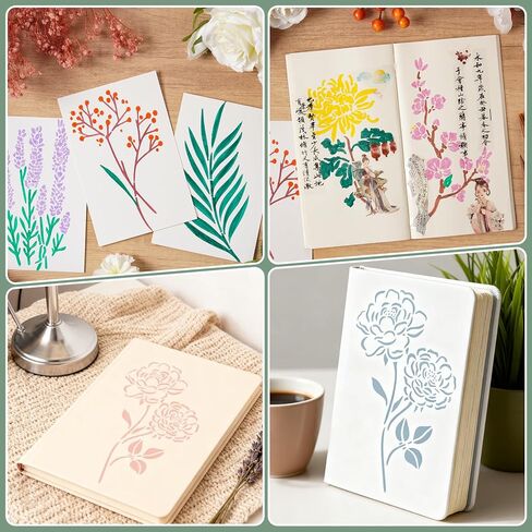 24 Pcs Christmas Stencils, 10 inch and 5 inch Planner Reusable Stencils for Painting on Wood, Wall & Floor Decor, Scrapbooking, Drawing, Crafts, DIY Rock Painting and face in Saudi Arabia