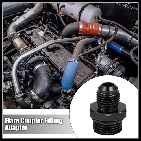 Black 6AN Male to M18 x 1.5mm Male Metric Thread Fitting Adapter Flare Union Coupler Fuel Oil Line Hose End Aluminum Alloy Fitting Adapter for Car Durable Material in Saudi Arabia