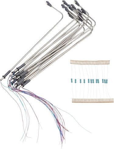 12pcs HO Scale Model Railway Warm White LED Street Lamps Single Head 14cm Metal Light Posts with Resistors for 3V DC AC Power Compatible with 12-16V Model Train Layout Accessories in Saudi Arabia