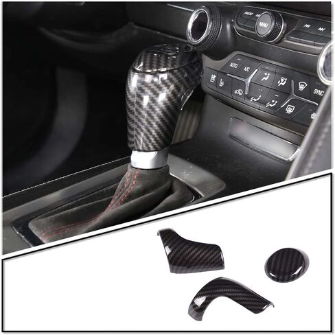 For Chevrolet Corvette C7 2014-2019 Interior Accessories, Gear Shift Knob Head Cover Trim Accessories Compatible for 2014-2019 Chevrolet Corvette C7 (ABS, For Gear Shift Knob, 3 PCS, Carbon Fiber) in Saudi Arabia