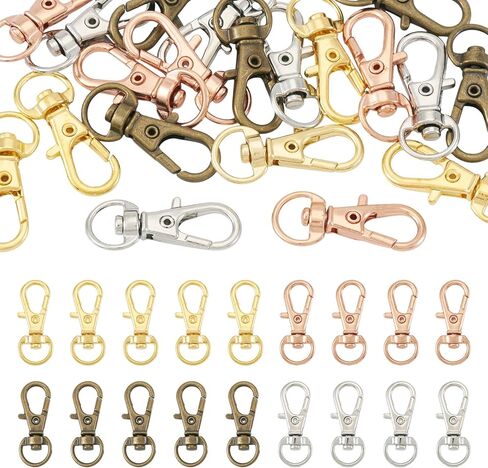 20pcs Lobster Claw Clasp Swivel Clasps for Keychain Clip Hooks Metal Push Gate Snap Hook for Purse Making Keychain Belt Strap,Mixed Color, 30.5x11x6mm in Saudi Arabia