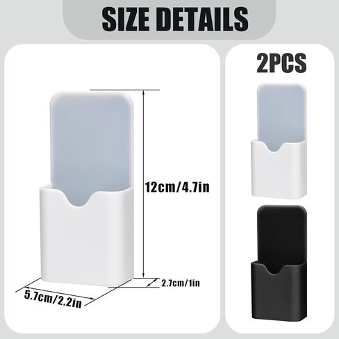 2pcs Magnetic Pen Marker Holders - S Size Pen Organizer for Whiteboard, Locker, Home Office (White, Black) in Saudi Arabia