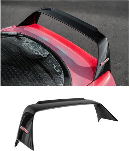 Replacement for 1994-2001 Acura Integra DC2 | Mugen Gen 1 Style ABS Plastic - Painted Glossy Black Rear Trunk Lid Wing Spoiler with Mugen Red Emblem Pair in Saudi Arabia