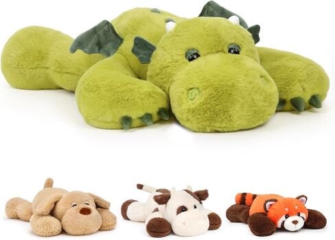 Weighted Dragon Stuffed Animal Soft Weighted Plushes Cute Green Dragon Plush Toy Birthday for Boys Girls Kids Adults (20" 3.3 lbs) in Saudi Arabia