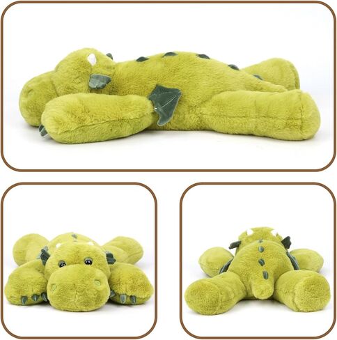 Weighted Dragon Stuffed Animal Soft Weighted Plushes Cute Green Dragon Plush Toy Birthday for Boys Girls Kids Adults (20" 3.3 lbs) in Saudi Arabia