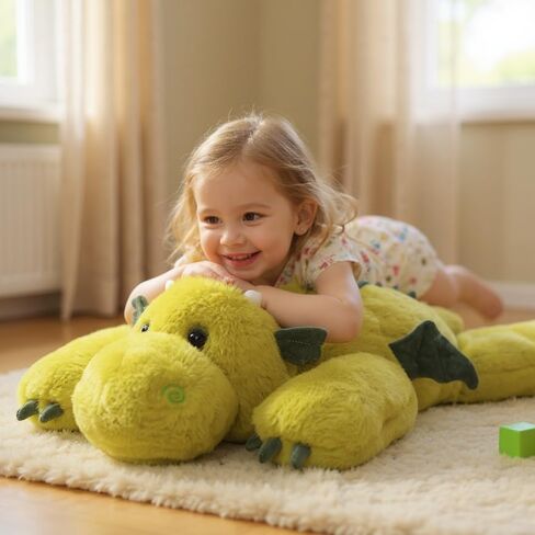 Weighted Dragon Stuffed Animal Soft Weighted Plushes Cute Green Dragon Plush Toy Birthday for Boys Girls Kids Adults (20" 3.3 lbs) in Saudi Arabia
