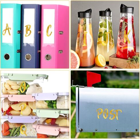 10 ورقات ملصقات حروف ذهبية، 520 قطعة من ملصقات الحروف الأبجدية الذهبية ذاتية اللصق من الفينيل مقاس 2 ملصقات حروف أبجدية مقاومة للماء لزجاجات دفتر القصاصات والحرف اليدوية in Saudi Arabia